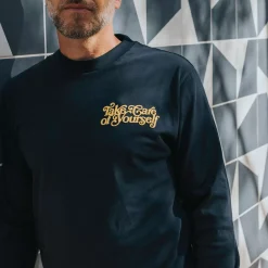 Take Care Long Sleeve Shirt In Navy
