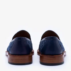 The Fitz Loafer In Blue Check - Blue Loafers | Taft