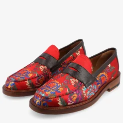 The Fitz Loafer In Fiore - Red Men'S Loafers | Taft