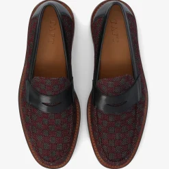 The Fitz Maroon Mens Loafers - Maroon Check | Taft