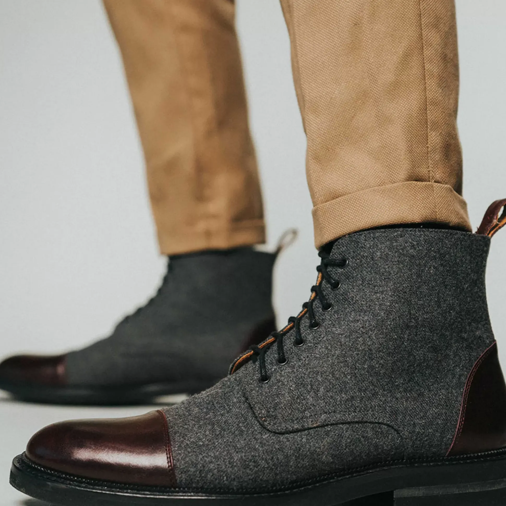 The Jack Boot - Grey / Oxblood Leather | Taft