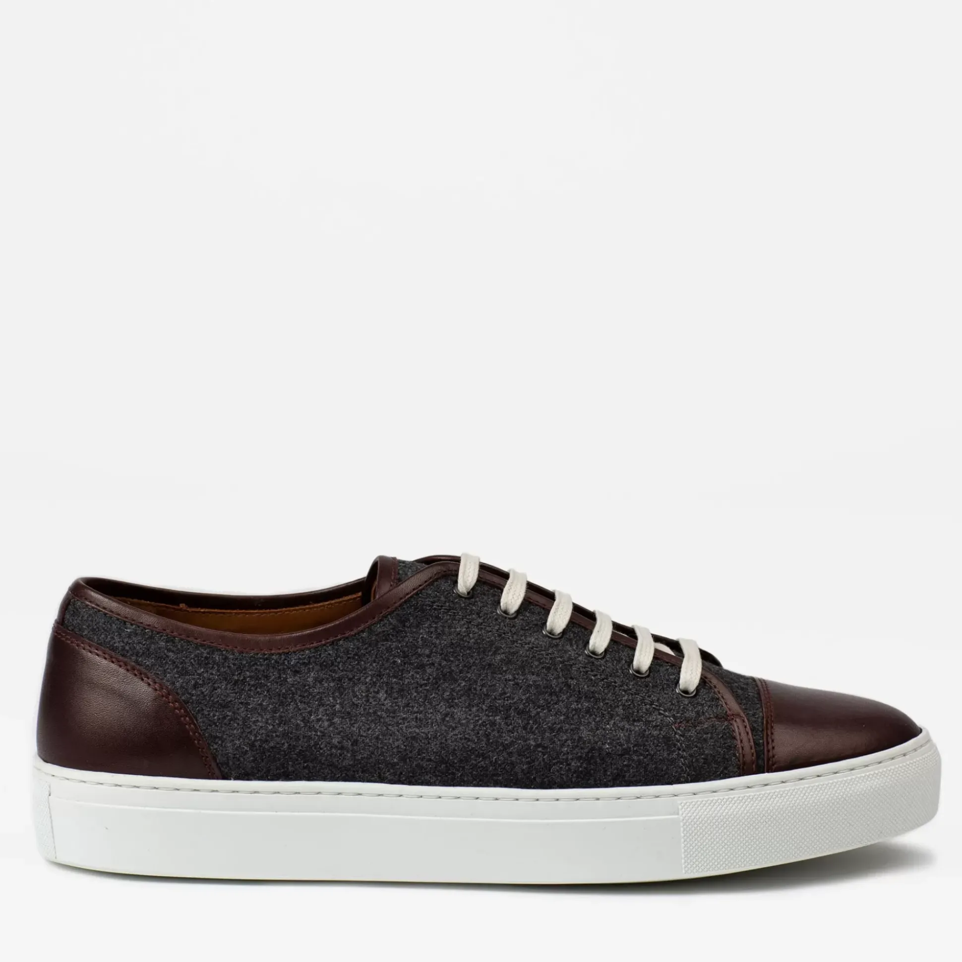 The Jack Sneaker In Grey/Oxblood - Wool Sneakers | Taft