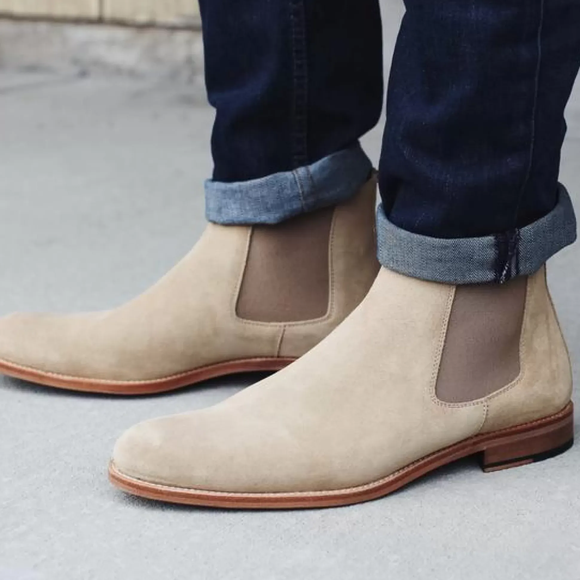 The Jude Boot In Tonal - Men'S Beige Chelsea Boot | Taft
