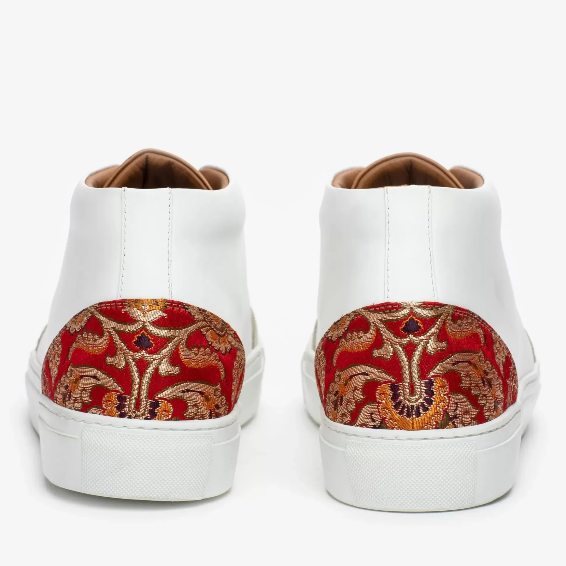 The Klay Mid Top Sneaker In Red/White | Taft