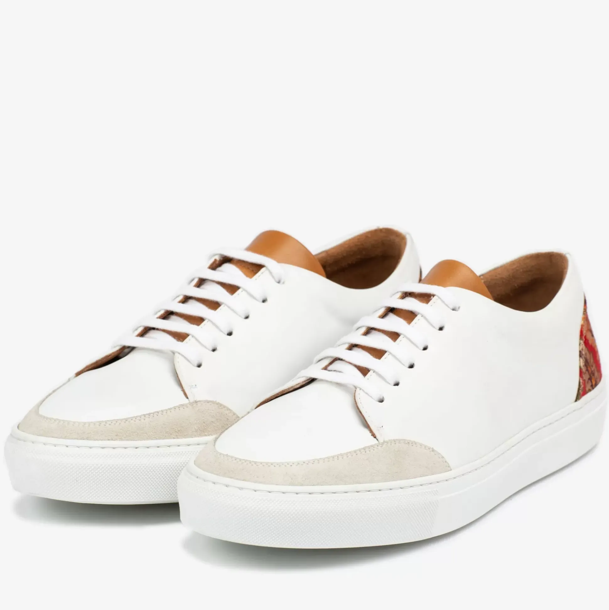 The Klay Sneaker - Red/White Leather Sneakers | Taft