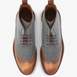 The Livingston Boot In Grey/Brown Wool Boots | Taft