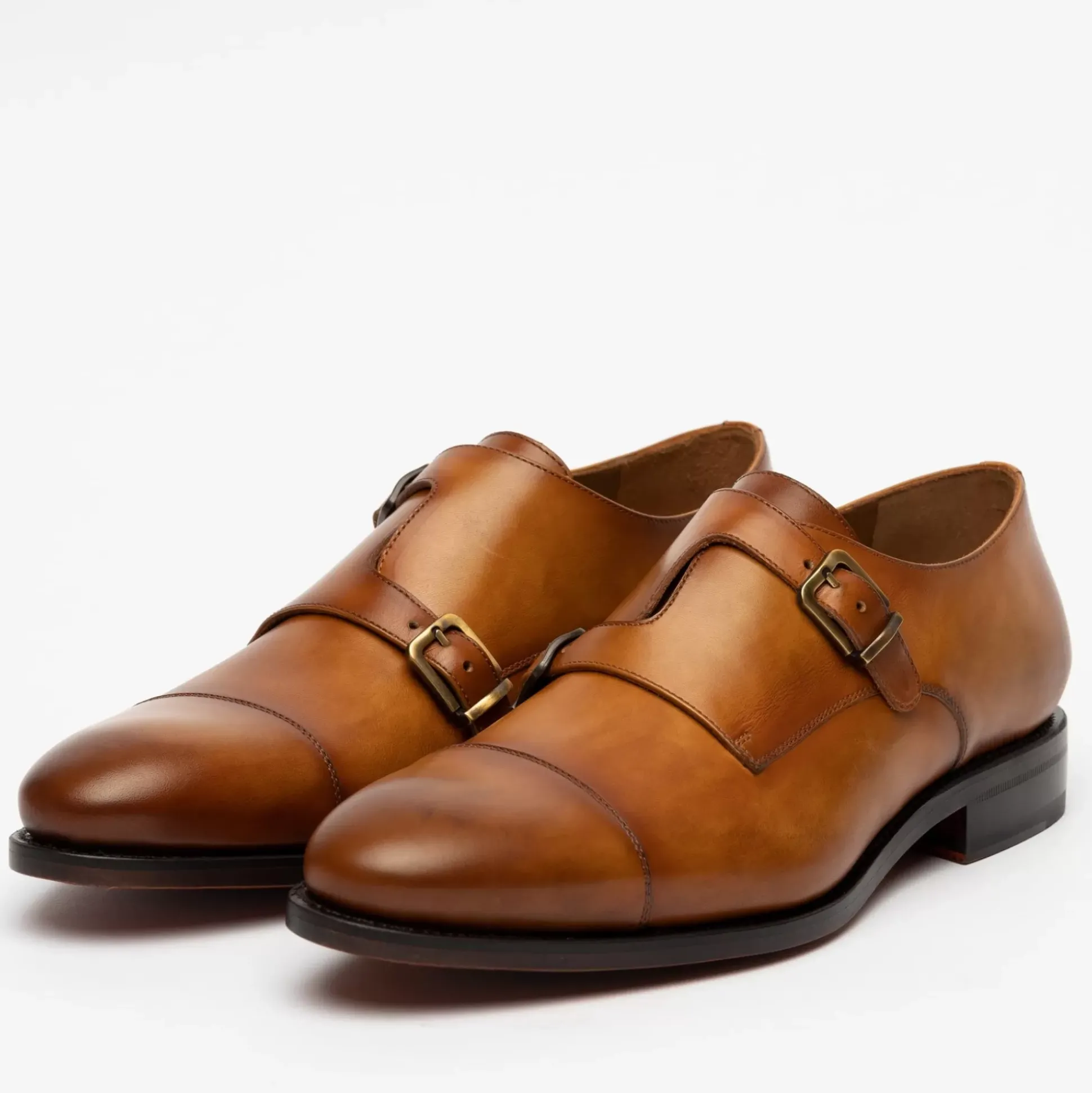 The Prince Shoe In Honey - Double Monk Strap | Taft