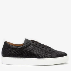 The Sneaker In Black Woven Leather | Taft