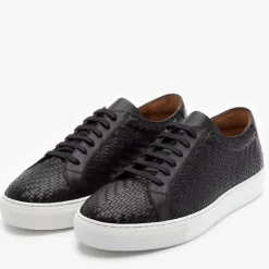 The Sneaker In Black Woven Leather | Taft