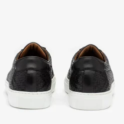 The Sneaker In Black Woven Leather | Taft