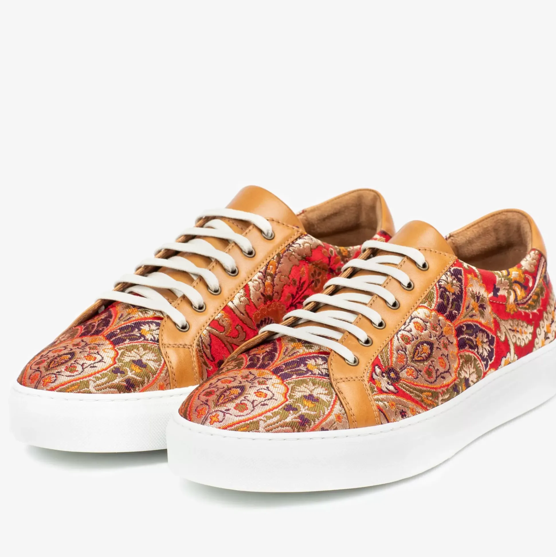 The Sneaker In Red Paisley - Unique Sneakers | Taft